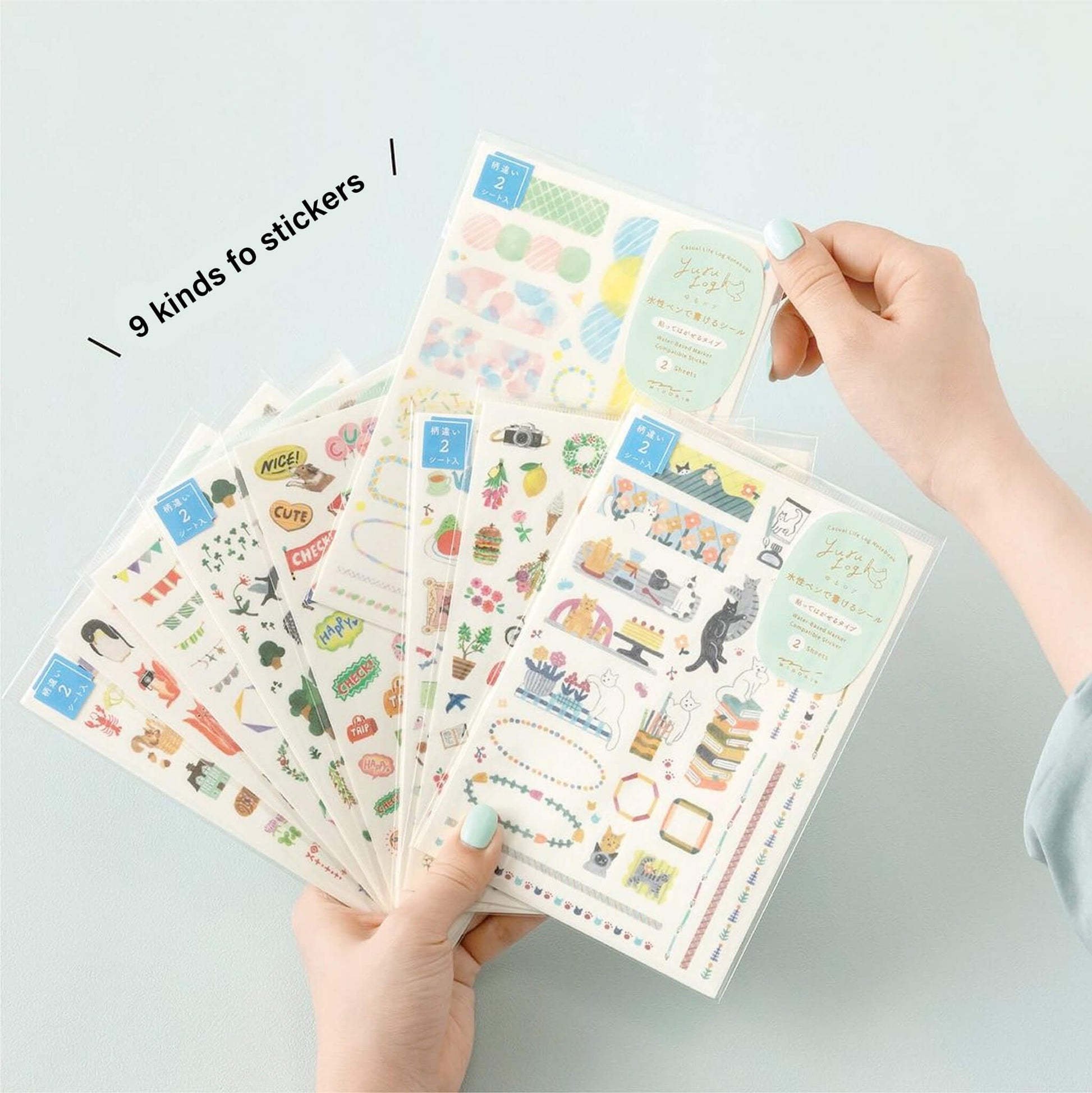 Midori Yuru Log 1 Sheet Sticker Animal - Sticker Sheets