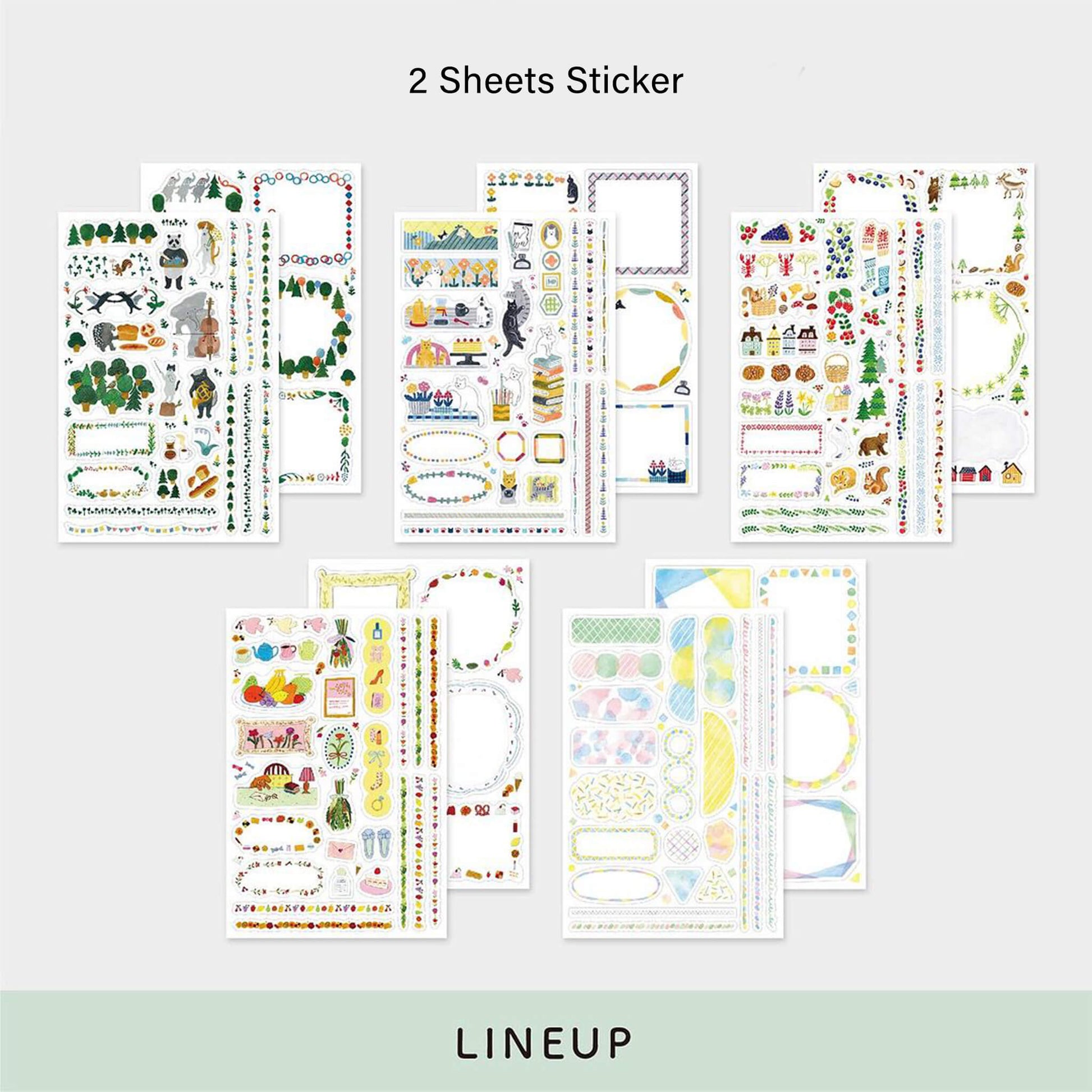 Midori Yuru Log 1 Sheet Sticker Animal - Sticker Sheets