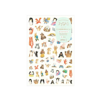 Midori Yuru Log 1 Sheet Sticker Animal - Sticker Sheets