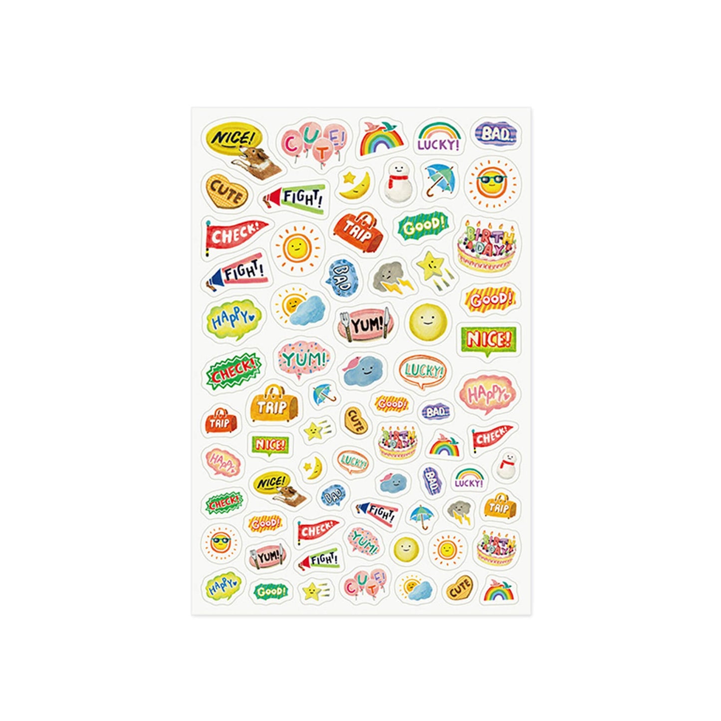 Midori Yuru Log 1 Sheet Sticker Feeling - Sticker Sheets