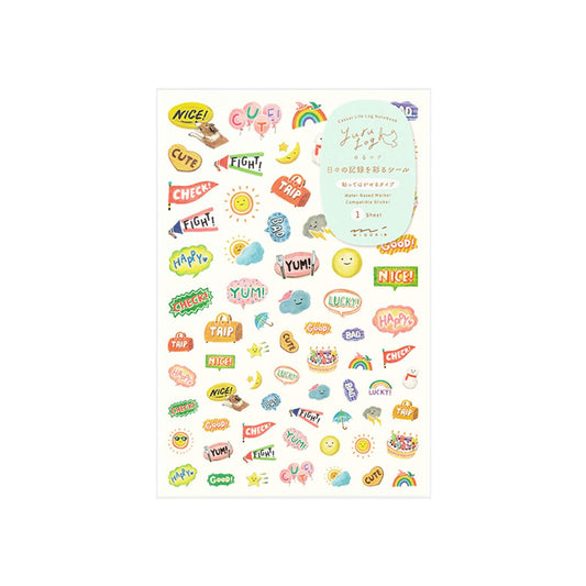 Midori Yuru Log 1 Sheet Sticker Feeling - Sticker Sheets