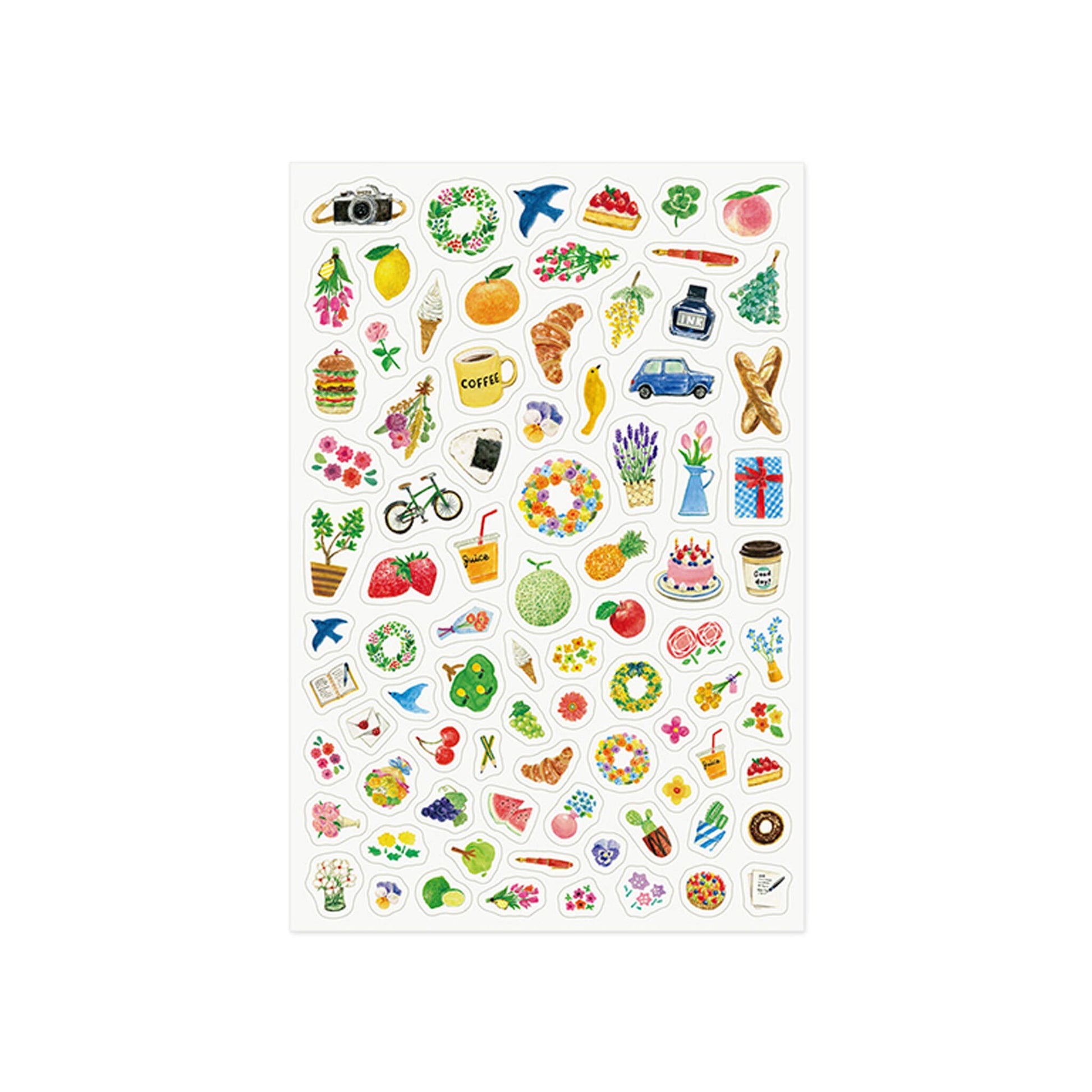 Midori Yuru Log 1 Sheet Sticker Motif - Sticker Sheets