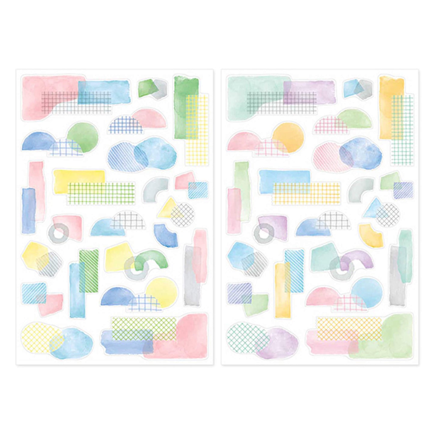 Midori Yuru Log 2 - Sheet Sticker Collage Watercolor Motif - Sticker Sheets