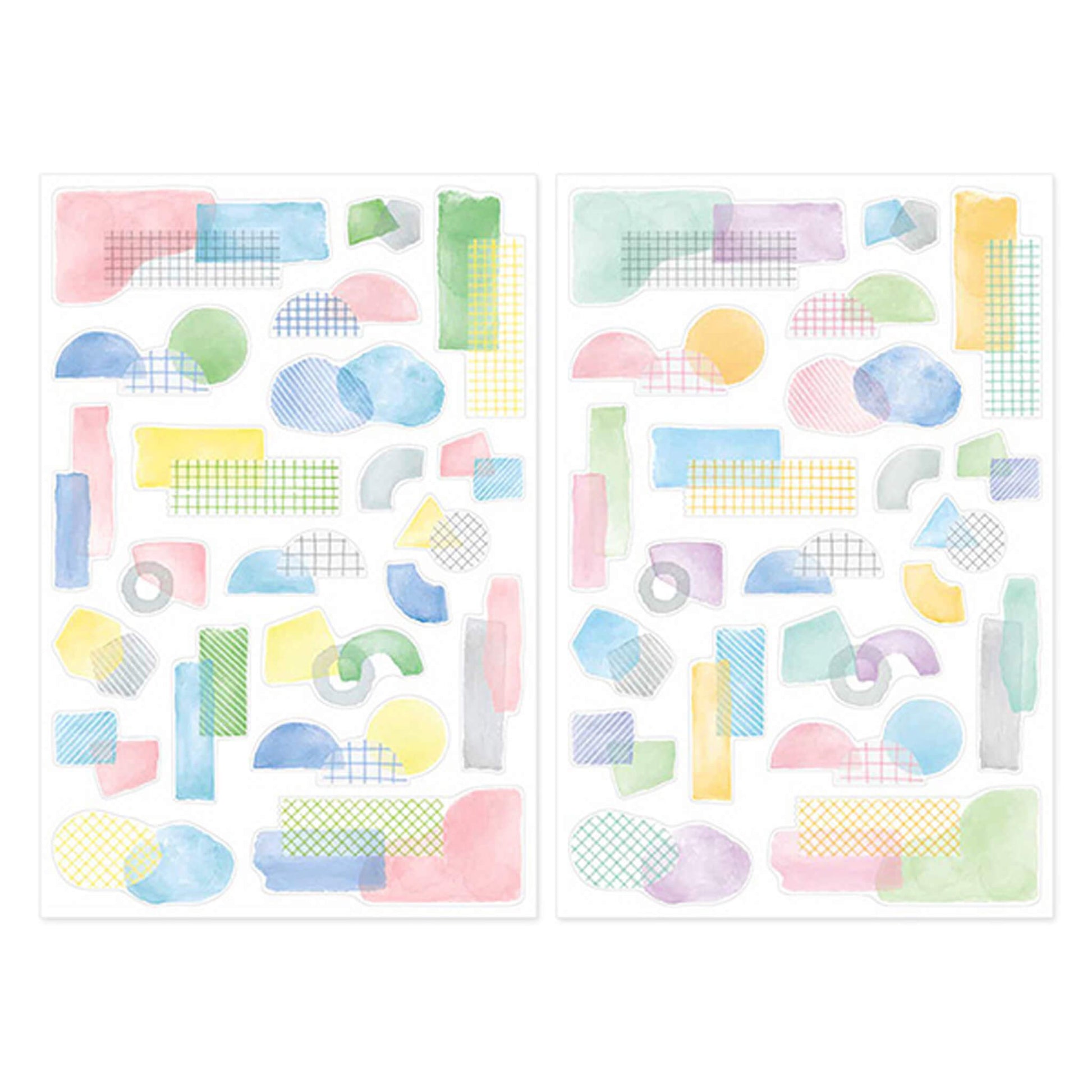 Midori Yuru Log 2 - Sheet Sticker Collage Watercolor Motif - Sticker Sheets