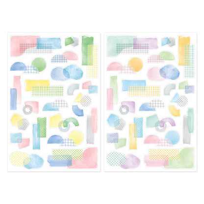 Midori Yuru Log 2 - Sheet Sticker Collage Watercolor Motif - Sticker Sheets