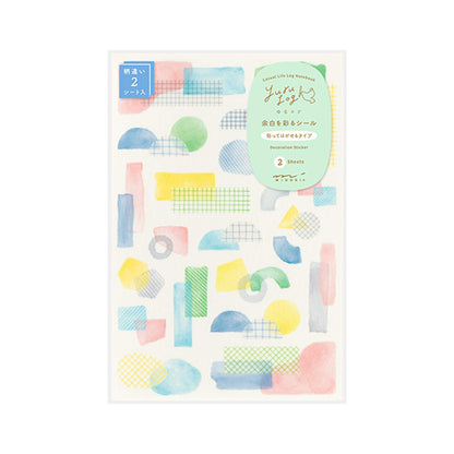 Midori Yuru Log 2 - Sheet Sticker Collage Watercolor Motif - Sticker Sheets