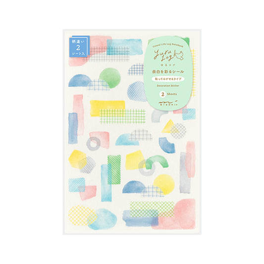Midori Yuru Log 2 - Sheet Sticker Collage Watercolor Motif - Sticker Sheets