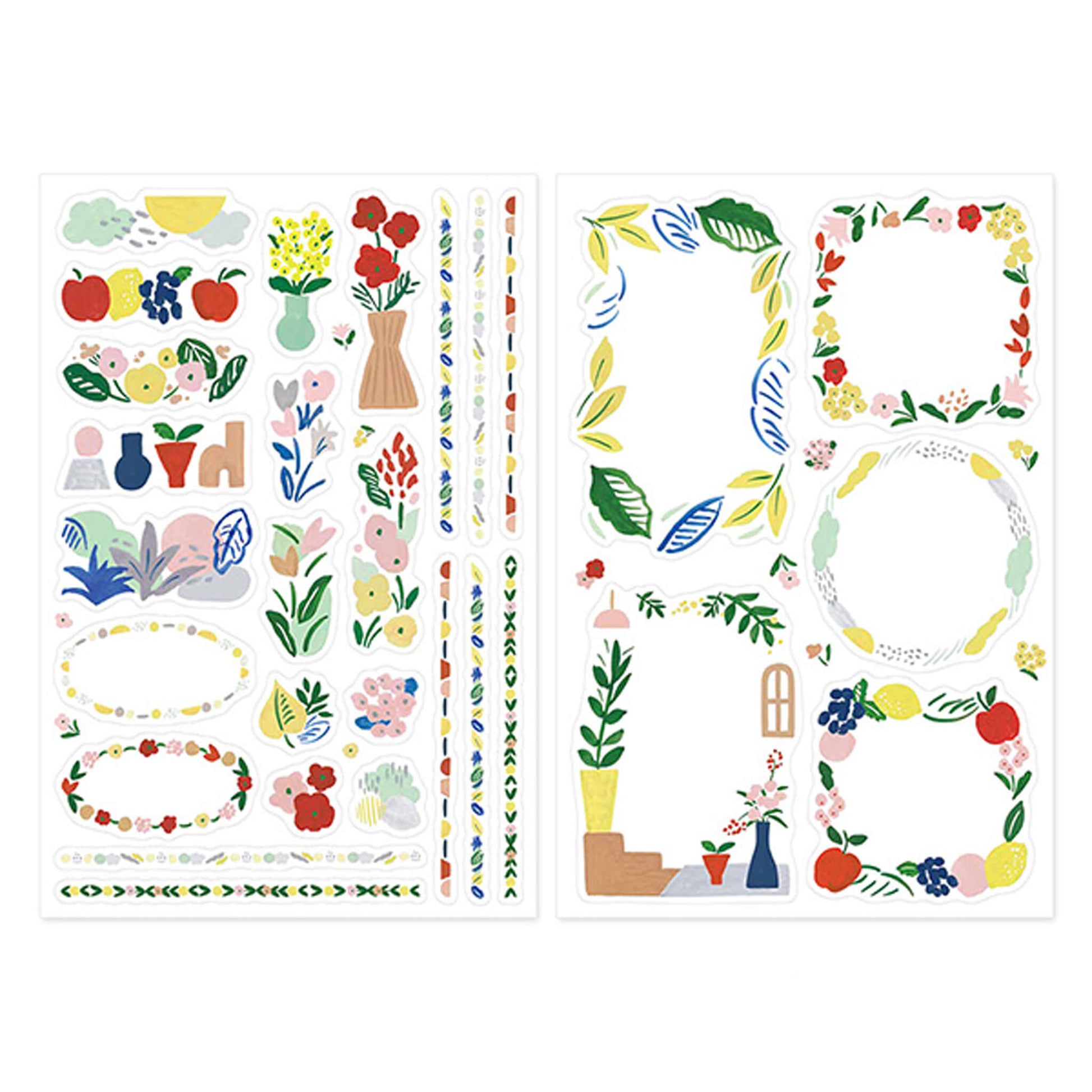 Midori Yuru Log 2 - Sheet Sticker Motif Textile - Sticker Sheets