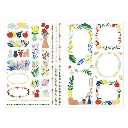 Midori Yuru Log 2 - Sheet Sticker Motif Textile - Sticker Sheets