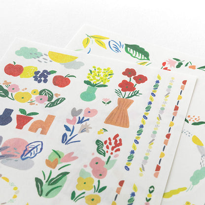 Midori Yuru Log 2 - Sheet Sticker Motif Textile - Sticker Sheets