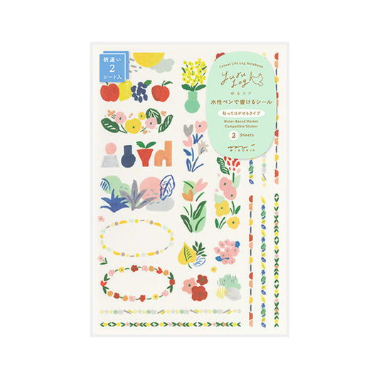 Midori Yuru Log 2 - Sheet Sticker Motif Textile - Sticker Sheets