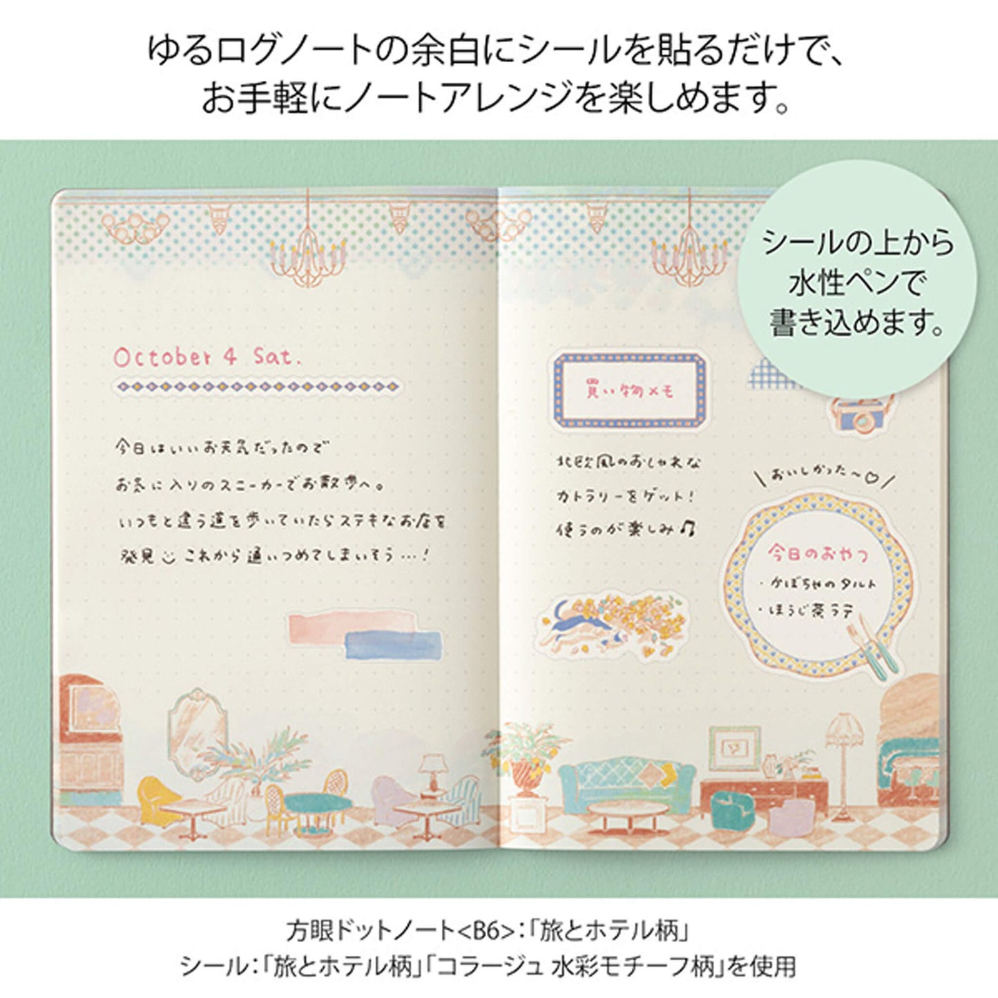Midori Yuru Log 2 - Sheet Sticker Travel and Hotel - Sticker Sheets