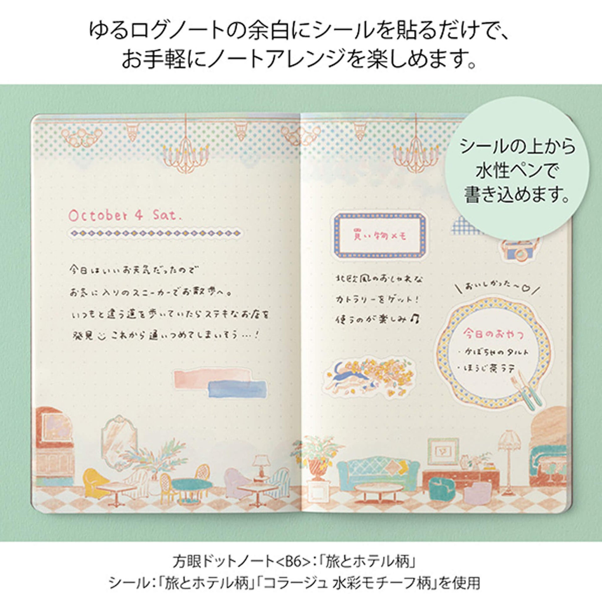 Midori Yuru Log 2 - Sheet Sticker Travel and Hotel - Sticker Sheets