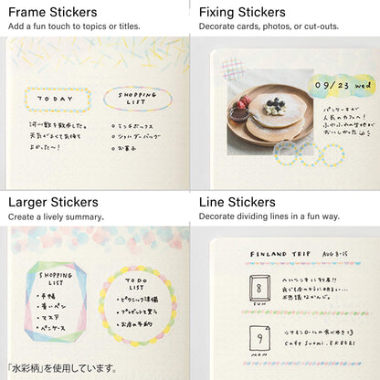 Midori Yuru Log 2 Sheets Sticker Cat - Sticker Sheets