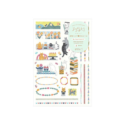 Midori Yuru Log 2 Sheets Sticker Cat - Sticker Sheets