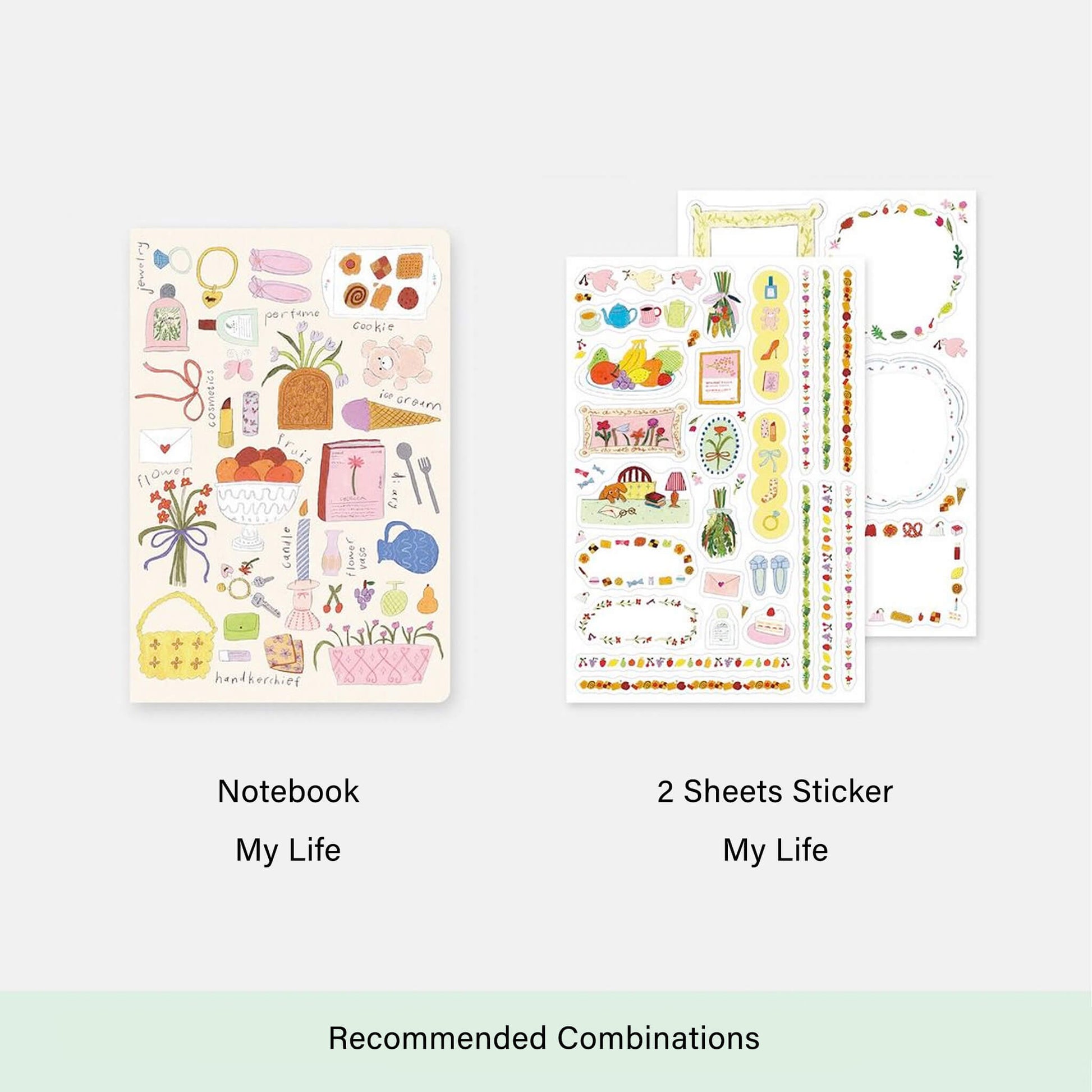 Midori Yuru Log 2 Sheets Sticker My Life - Sticker Sheets