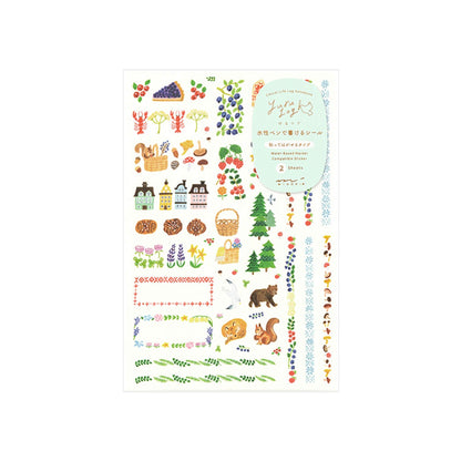 Midori Yuru Log 2 Sheets Sticker Scandinavia - Sticker Sheets