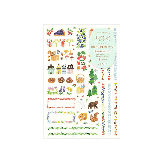 Midori Yuru Log 2 Sheets Sticker Scandinavia - Sticker Sheets