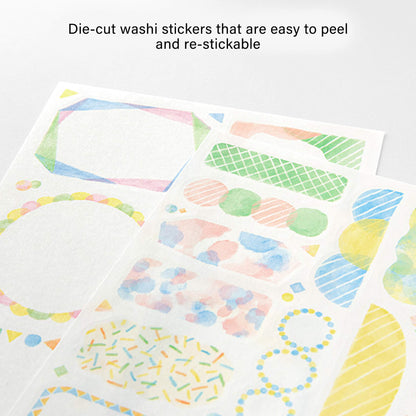 Midori Yuru Log 2 Sheets Sticker Watercolor - Sticker Sheets