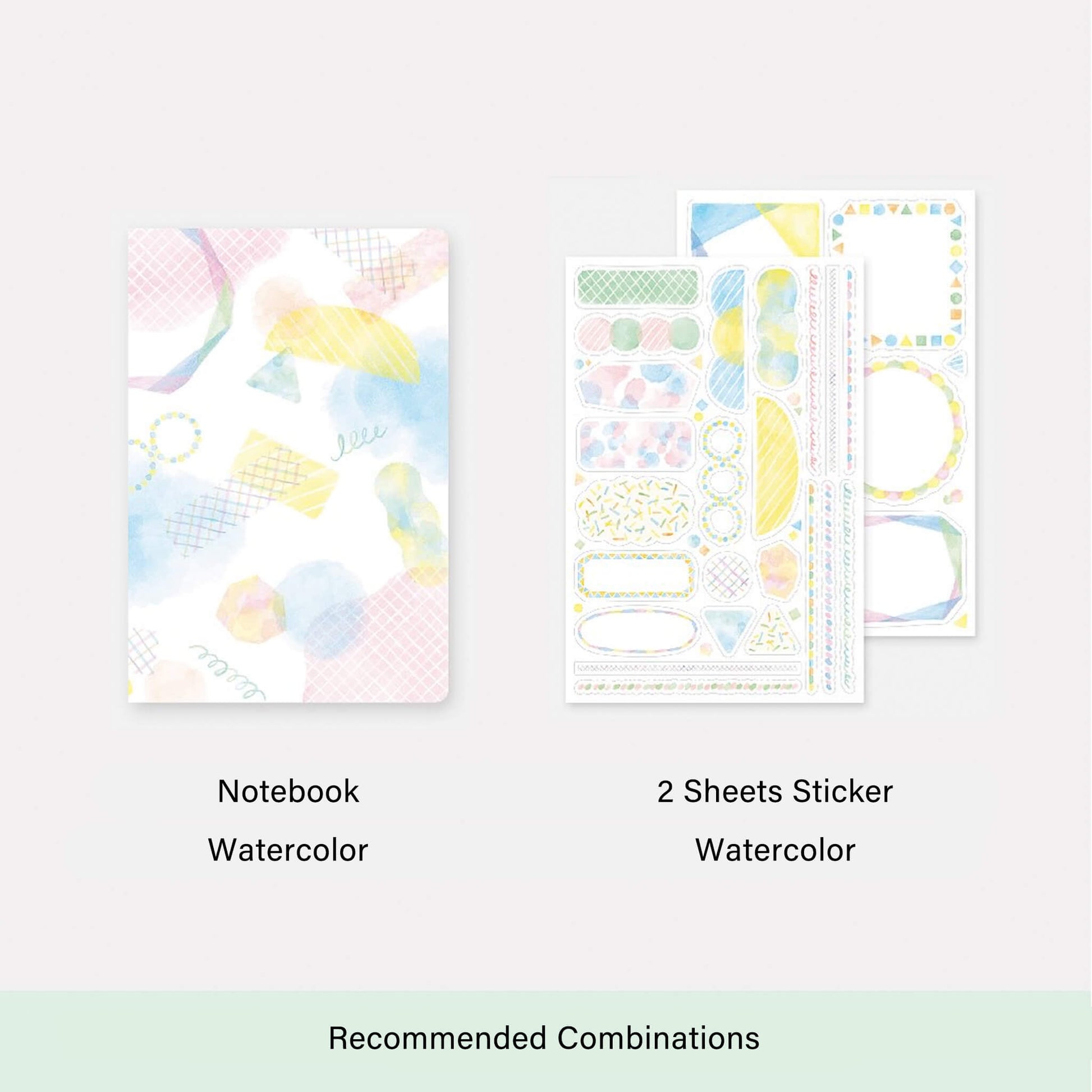 Midori Yuru Log 2 Sheets Sticker Watercolor - Sticker Sheets