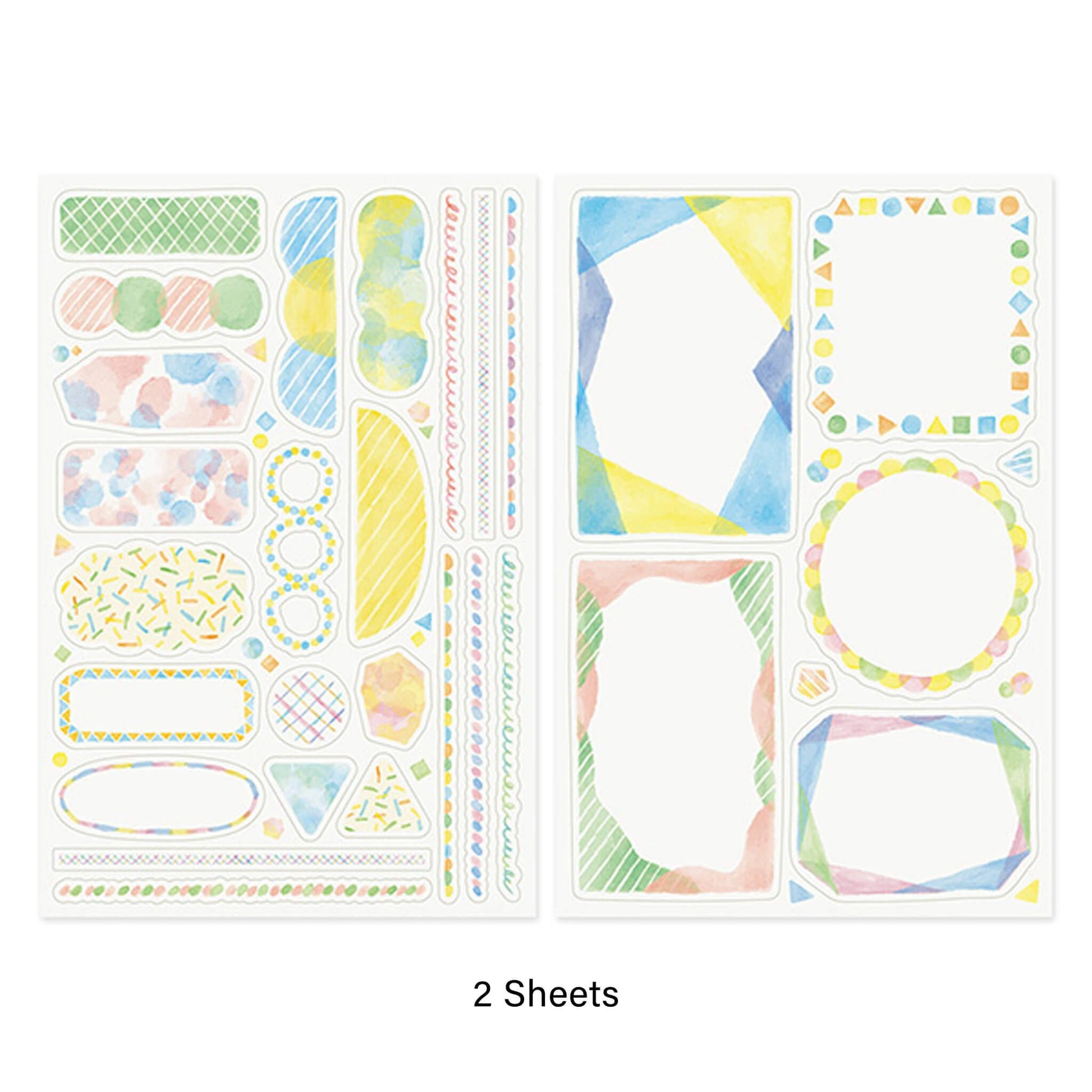 Midori Yuru Log 2 Sheets Sticker Watercolor - Sticker Sheets