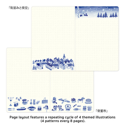 Midori Yuru Log Notebook B6 Blue Nordic - Notebooks