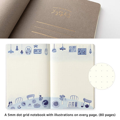 Midori Yuru Log Notebook B6 Blue Nordic - Notebooks