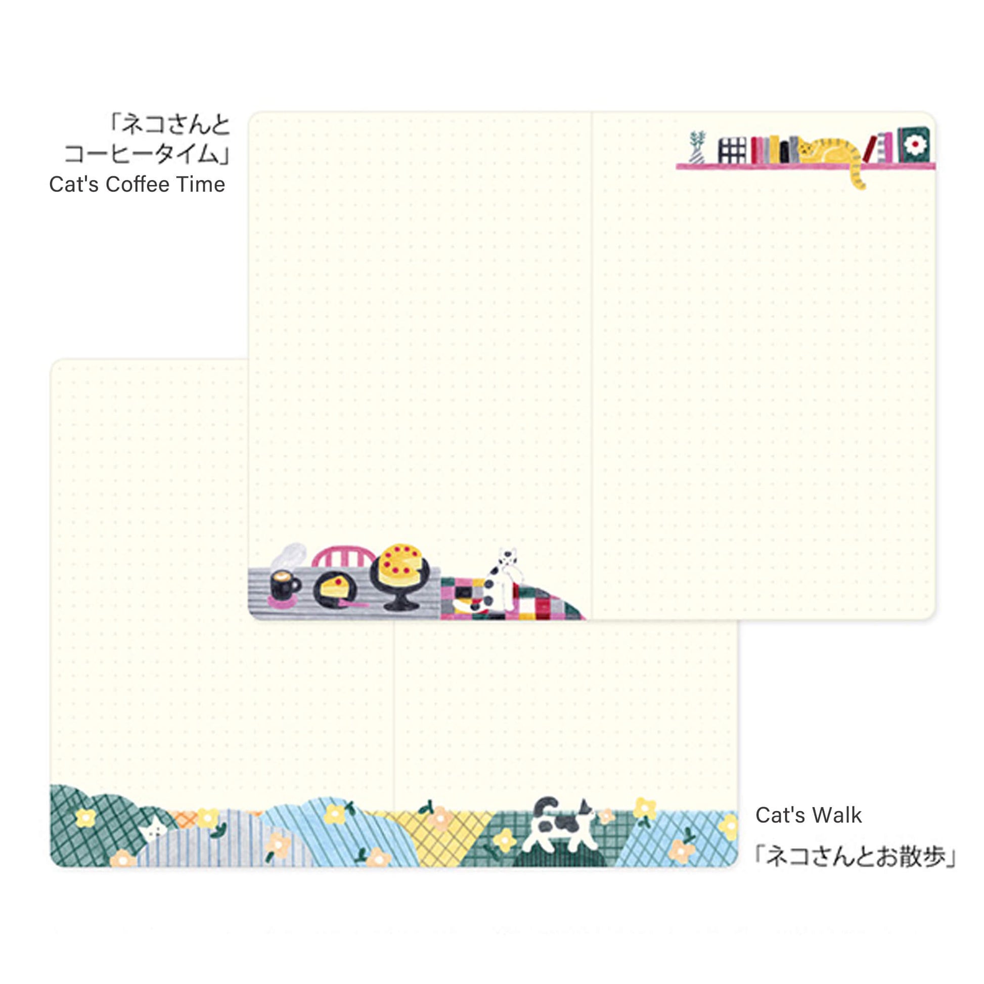 Midori Yuru Log Notebook B6 Cat - Notebooks