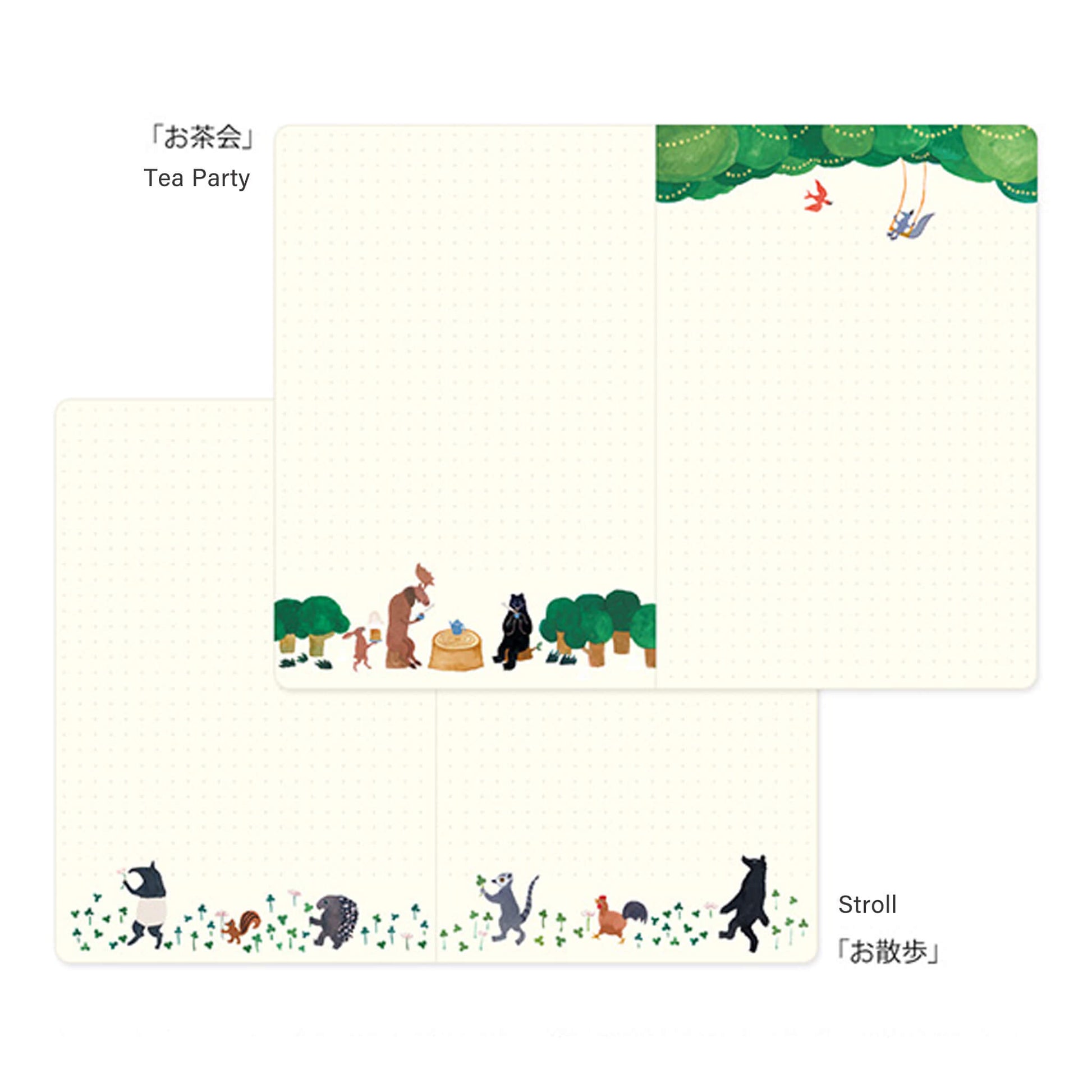 Midori Yuru Log Notebook B6 Forest Animal - Notebooks