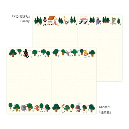 Midori Yuru Log Notebook B6 Forest Animal - Notebooks