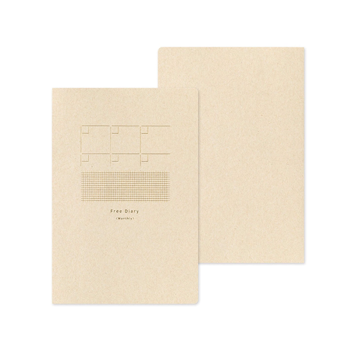 Midori Yuru Log Notebook B6 Monthly Free Diary + Grid - Diaries & Planners