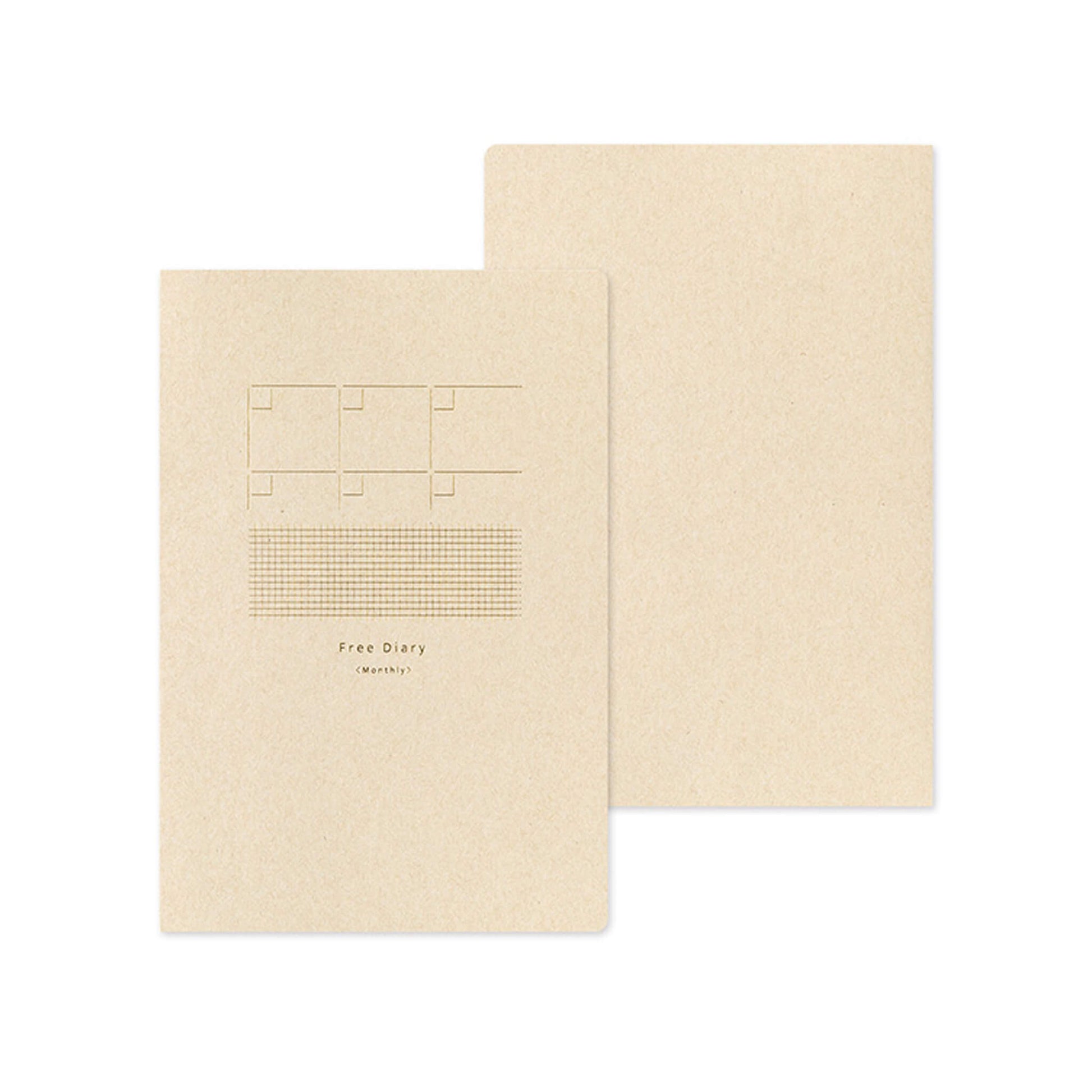 Midori Yuru Log Notebook B6 Monthly Free Diary + Grid - Diaries & Planners