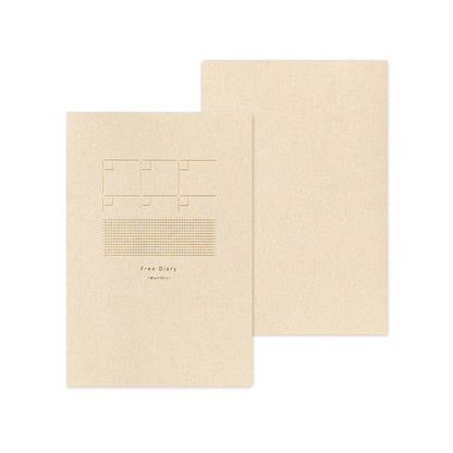 Midori Yuru Log Notebook B6 Monthly Free Diary + Grid - Diaries & Planners