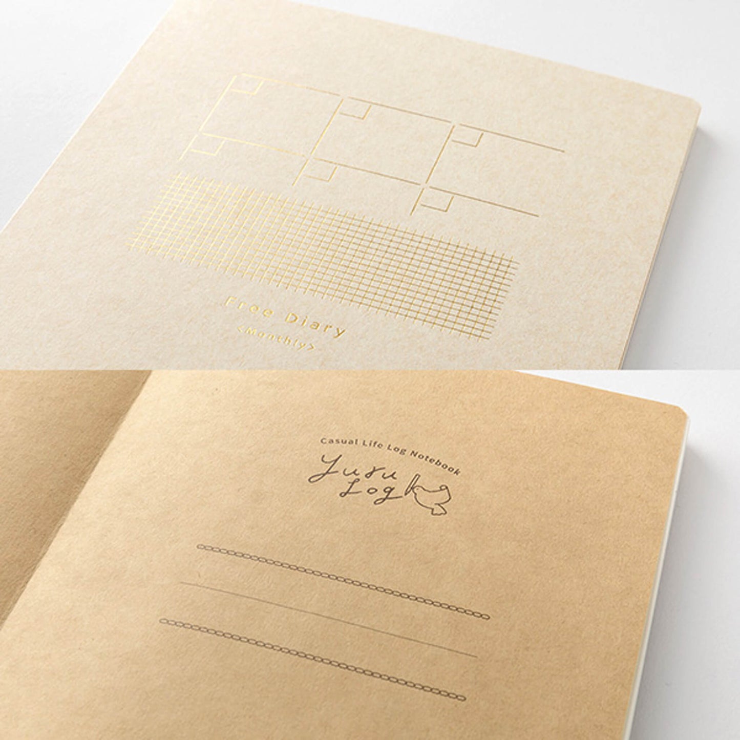 Midori Yuru Log Notebook B6 Monthly Free Diary + Grid - Diaries & Planners