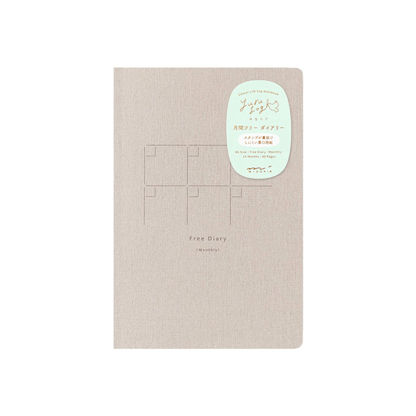 Midori Yuru Log Notebook B6 Monthly Free Diary - Notebooks