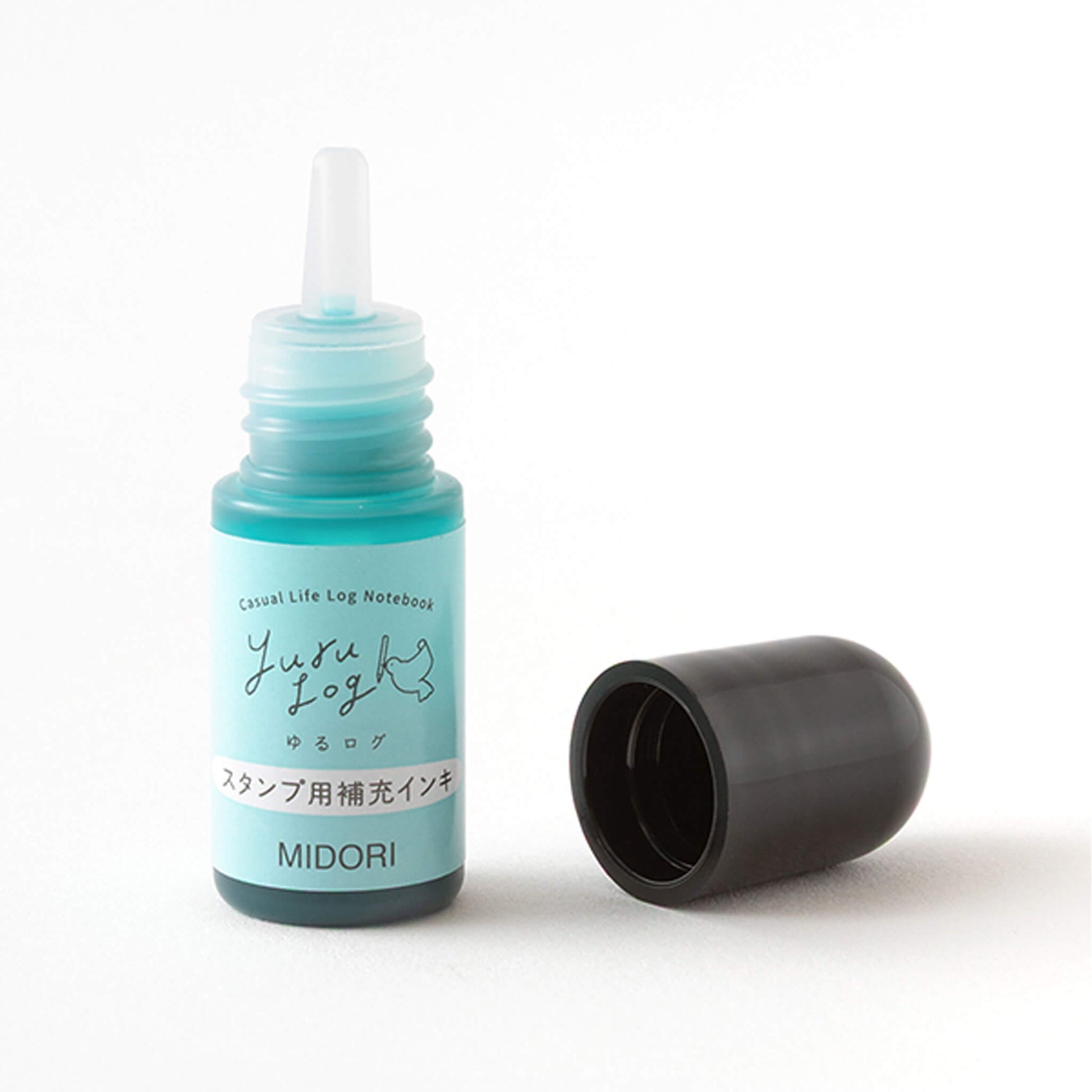 Midori Yuru Log Pre - inked Color Stamp Refill Ink - Blue - Stamp Ink Refills