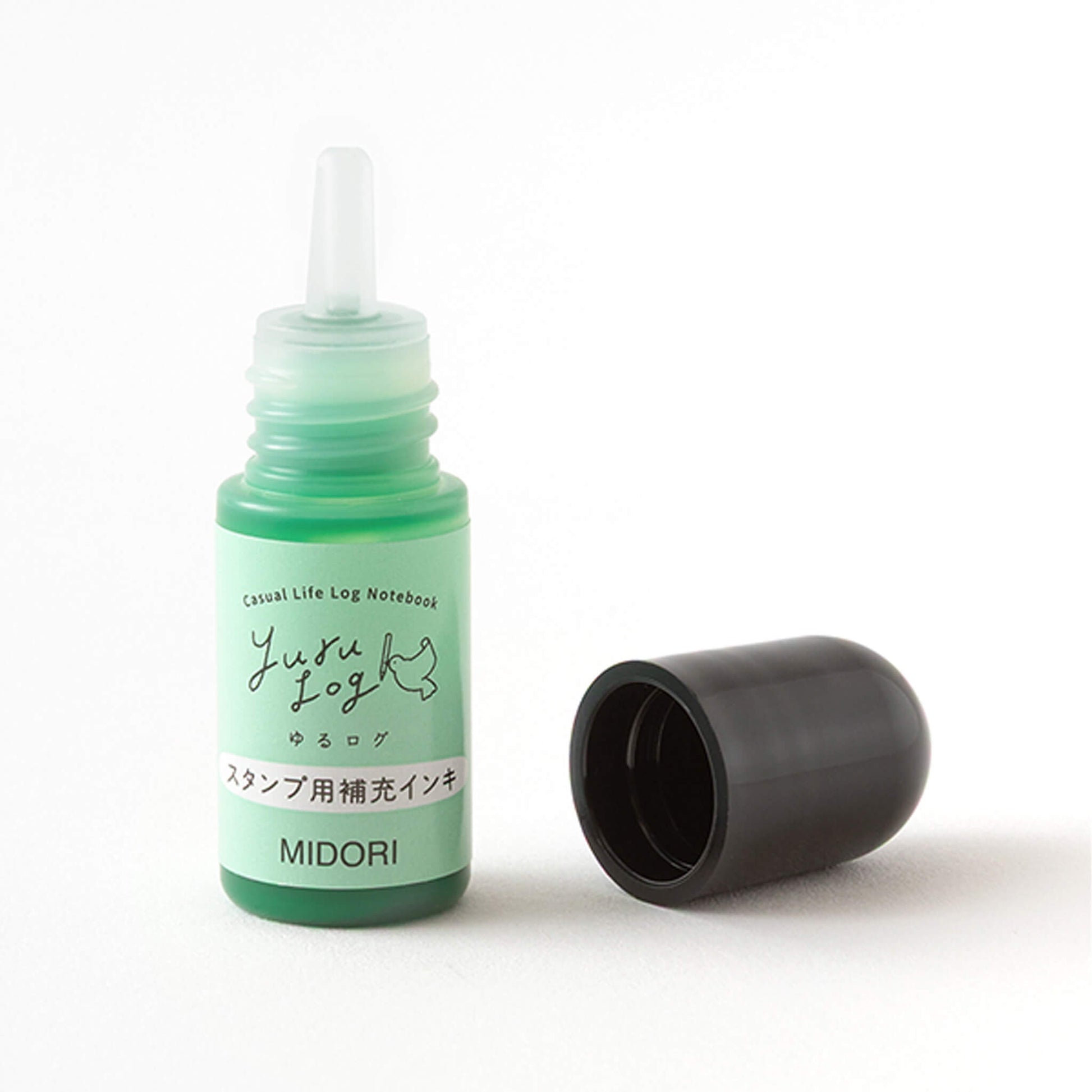 Midori Yuru Log Pre - inked Color Stamp Refill Ink - Green - Stamp Ink Refills
