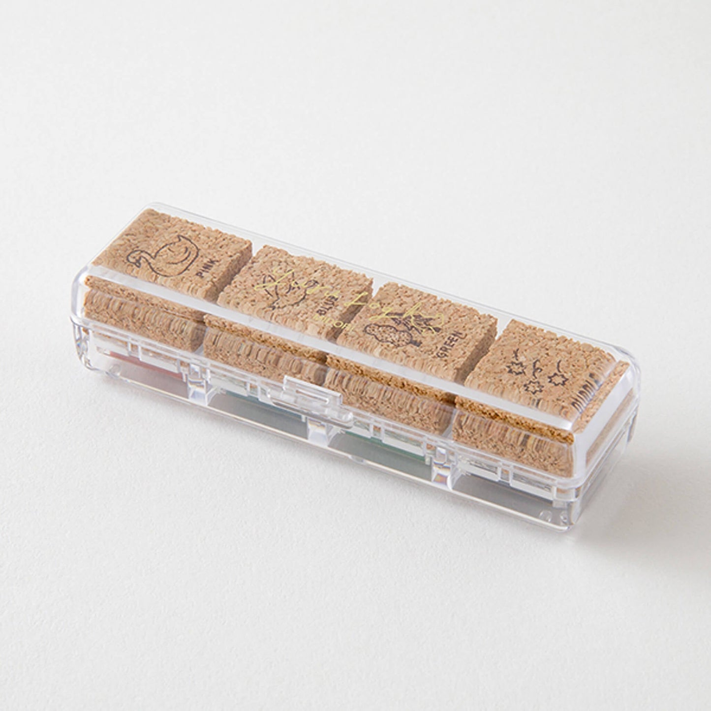 Midori Yuru Log Pre - inked Color Stamp Set - Forest Scenery - Pre - inked Stamps