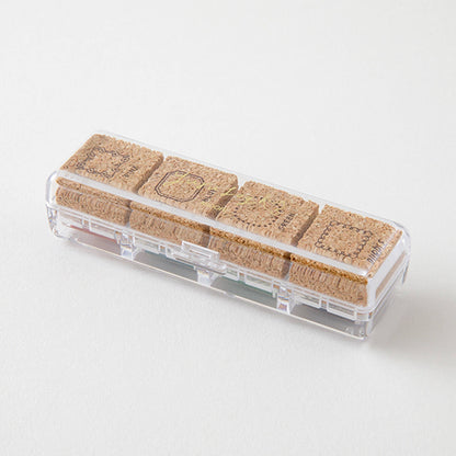 Midori Yuru Log Pre - inked Color Stamp Set - Frame - Pre - inked Stamps