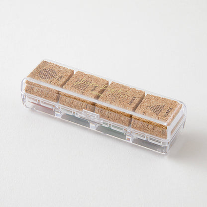 Midori Yuru Log Pre - inked Color Stamp Set - Geometry - Pre - inked Stamps