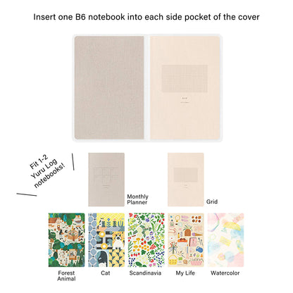 Midori Yuru Log PVC Translucent Notebook Cover B6 - Book Covers