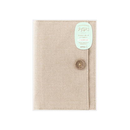 Midori Yuru Log Zipper Pouch Notebook Cover B6 Beige - Book Covers