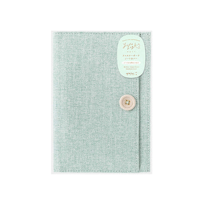 Midori Yuru Log Zipper Pouch Notebook Cover B6 Light Blue - Book Covers