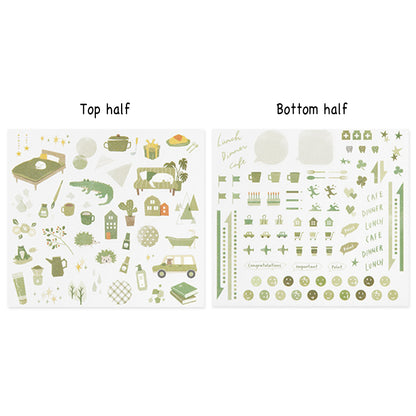 Midori Journal Sticker - Moss Green Tone - Sticker Sheets