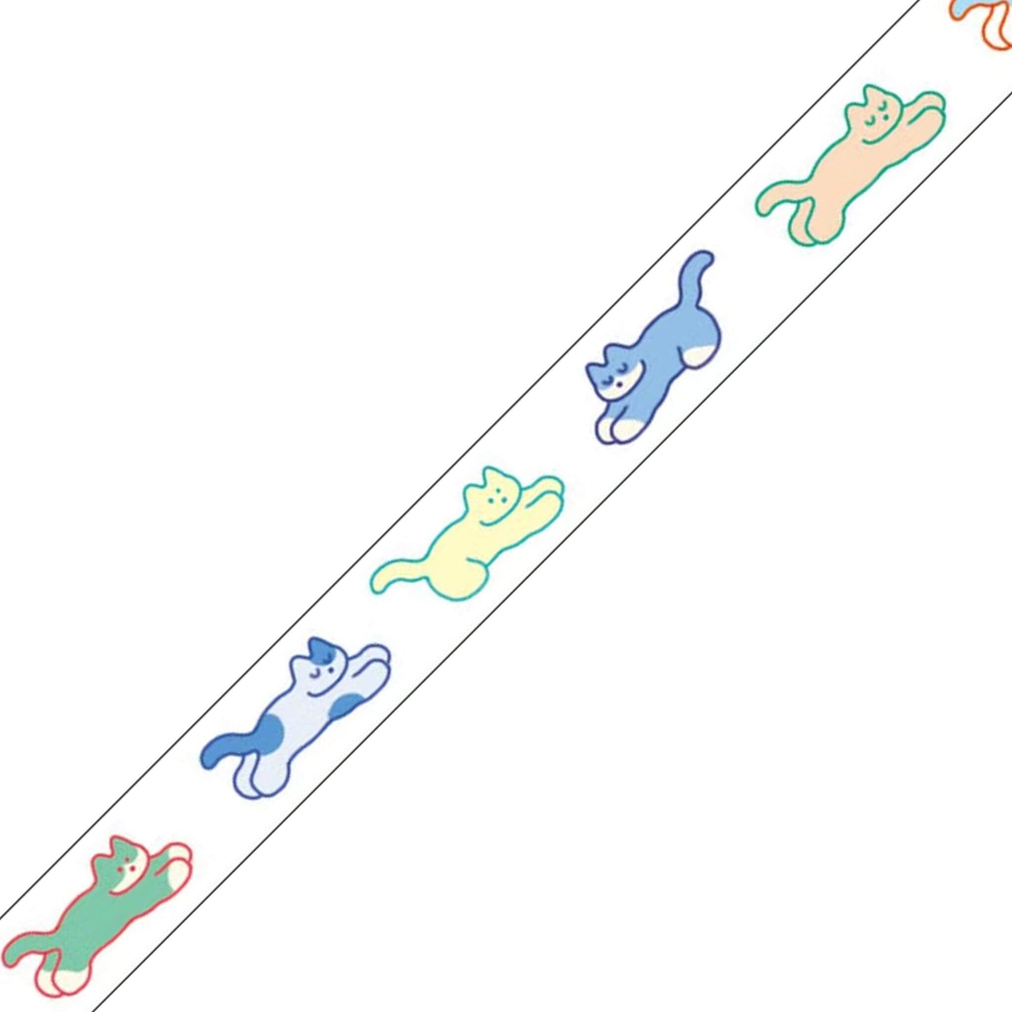 Mind Wave Clear Tape [7mm Width] Pop Color - Cat - PET Film Tapes