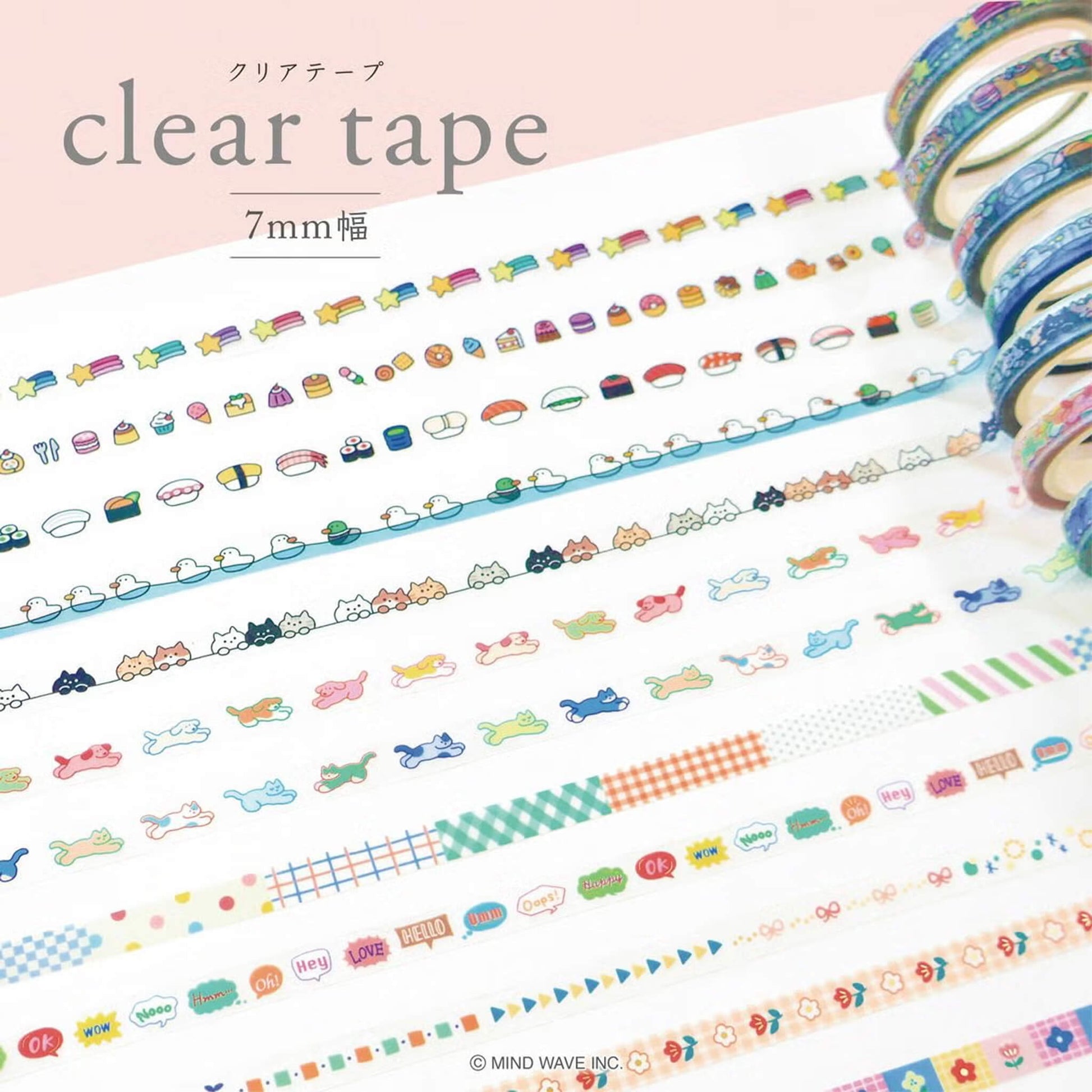 Mind Wave Clear Tape [7mm Width] Pop Color - Decoration - PET Film Tapes