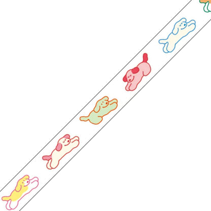 Mind Wave Clear Tape [7mm Width] Pop Color - Dog - PET Film Tapes