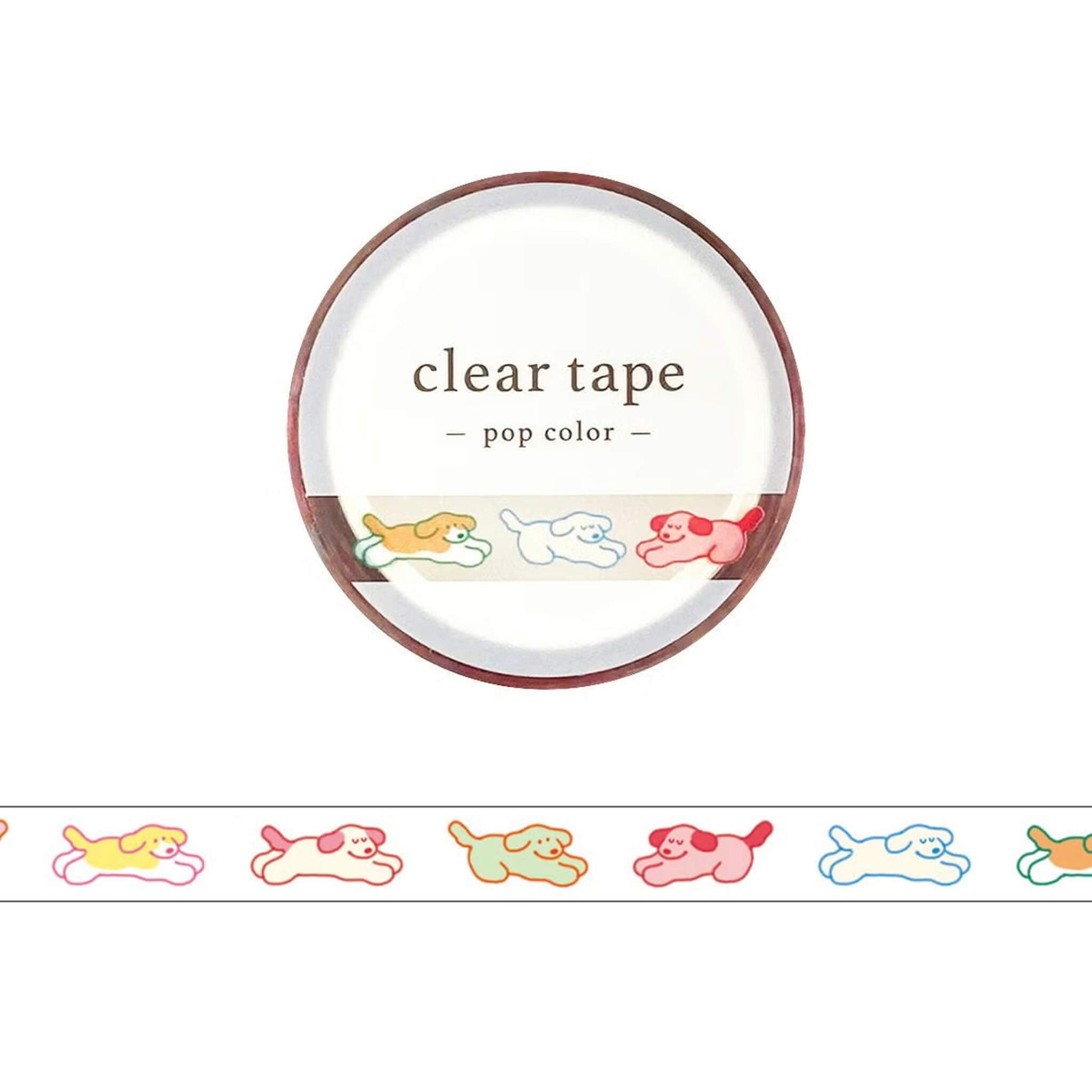 Mind Wave Clear Tape [7mm Width] Pop Color - Dog - PET Film Tapes