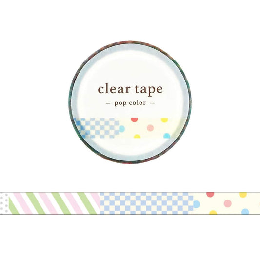 Mind Wave Clear Tape [7mm Width] Pop Color - Pattern - PET Film Tapes