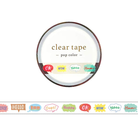 Mind Wave Clear Tape [7mm Width] Pop Color - Speech Bubble - PET Film Tapes